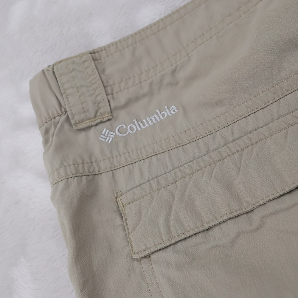 Columbia Mens Tan Khaki Nylon Ripstop Cargo Shorts Regular 38